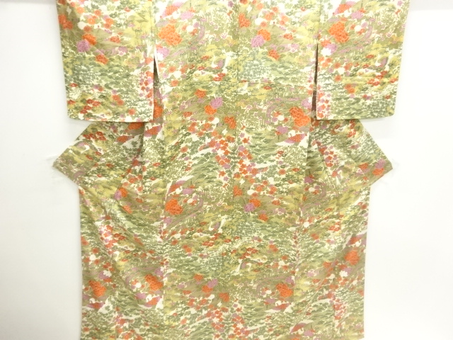 JAPANESE KIMONO / KOMON / UNUSED / FLOWER & BIRD